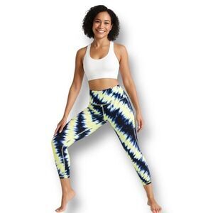 Athleta SP Elation Leggings Tie-Dye Neon Blue Cobalt 7/8 Petite High Rise Yoga